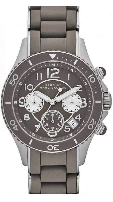 Buy Shop Marc Jacobs Rock Chronograph Grey Dial Grey Silicone Strap Watch for Women - MBM2595 USA Online