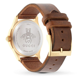 Buy Shop Gucci G Timeless Quartz Two Tone Dial Brown Leather Strap Watch For Men - YA126451B USA Online