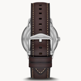 Buy Shop Fossil Neutra Minimalist Moonphase Silver Dial Brown Leather Strap Watch for Men - FS5905 USA Online