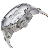 Buy Shop Diesel Badass Chronograph White Dial White Leather Strap Watch For Men - DZ7265 USA Online