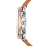 Buy Shop Fossil Tailor Date-Day Quartz Blue Dial Brown Leather Strap Watch for Women - ES4257 USA Online
