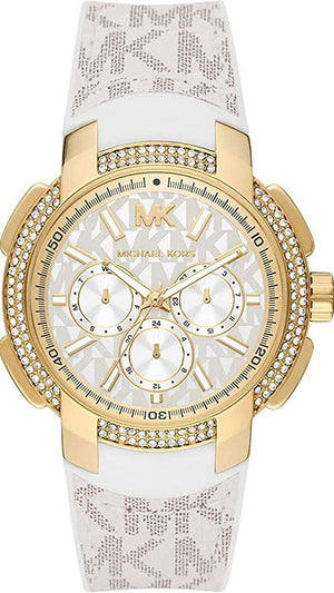 Buy Shop Michael Kors Sydney Quartz White Dial White Leather Strap Watch For Women - MK7221 USA Online