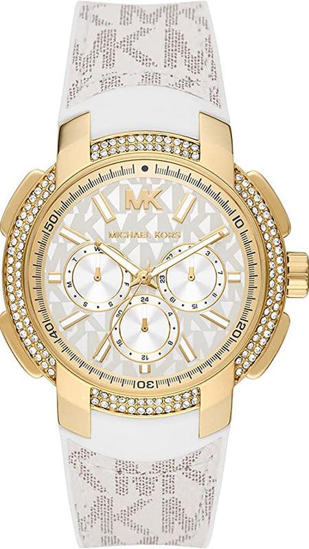 Buy Shop Michael Kors Sydney Quartz White Dial White Leather Strap Watch For Women - MK7221 USA Online