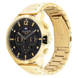 Buy Shop Tommy Hilfiger Luca Chronograph Black Dial Gold Steel Strap Watch For Men - 1710511 USA Online