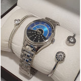 Buy Shop Michael Kors Lauryn Blue Dial Silver Steel Strap Watch for Women - MK3720 USA Online