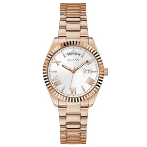 Buy Shop Guess Luna White Dial Rose Gold Steel Strap Watch for Women - GW0308L3 USA Online