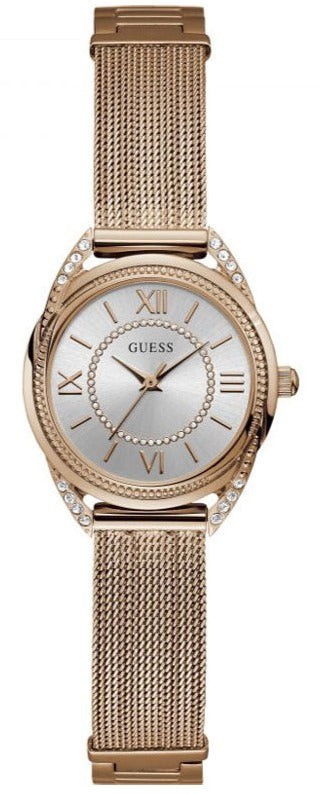 Buy Shop Guess Whisper Silver Dial Rose Gold Mesh Bracelet Watch for Women - W1084L3 USA Online