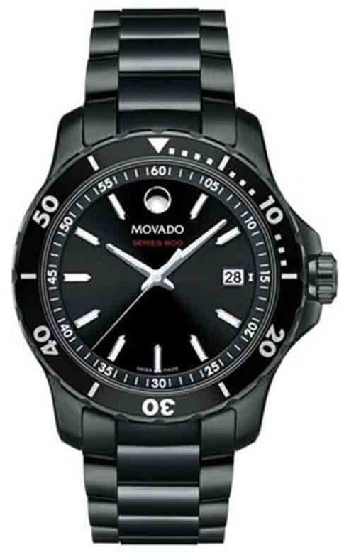 Buy Shop Movado Series 800 Black Dial Black Steel Strap Watch For Men - 2600143 USA Online