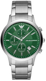 Buy Shop Emporio Armani Renato Chronograph Green Dial Silver Steel Strap Watch For Men - AR11507 USA Online