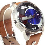 Buy Shop Diesel Mini Daddy Blue & Black Dial Brown Leather Strap Watch For Men - DZ7308 USA Online