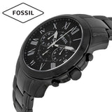 Buy Shop Fossil Grant Chronograph Black Dial Black Steel Strap Watch for Men - FS4832 USA Online
