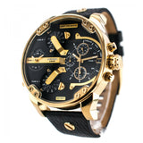 Buy Shop Diesel Mr Daddy Chronograph Black Dial Black Leather Strap Watch For Men - DZ7371 USA Online