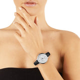 Buy Shop Fossil Jacqueline Quartz White Dial Black Leather Strap Watch for Women - ES3972 USA Online