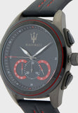 Buy Shop Maserati Traguardo Chronograph Black Dial Black Leather Strap Watch for Men - R8871612023 USA Online
