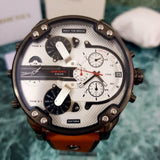 Buy Shop Diesel Mr. Daddy 2.0 Chronograph Silver Dial Brown Leather Strap Watch For Men - DZ7394 USA Online