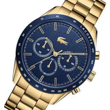 Lacoste Boston Blue Dial Gold Steel Strap Watch for Men - 2011096