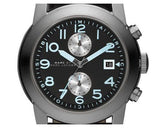 Buy Shop Marc Jacobs Larry Chronograph Black Dial Black Leather Strap Watch for Men - MBM5054 USA Online