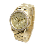 Buy Shop Marc Jacobs Henry Chronograph Gold Dial Gold Steel Strap Watch for Women - MBM3105 USA Online