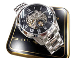 Buy Shop Fossil Grant Skeleton Black Dial Silver Steel Strap Watch for Men - ME3055 USA Online