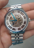 Buy Shop Fossil Townsman Automatic Skeleton Silver Dial Silver Steel Strap Watch for Men - ME3044 USA Online