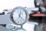 Buy Shop Calvin Klein Steady Silver Dial White Leather Strap Watch for Women - K7Q211L6 USA Online