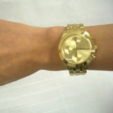 Buy Shop Marc Jacobs Peeker Chronograph Gold Dial Gold Steel Strap Watch for Women - MBM3393 USA Online