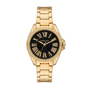 Buy Shop Michael Kors Kacie Analogue Black Dial Gold Steel Strap Watch for Women - MK4852 USA Online