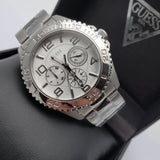 Buy Shop Guess Enchanting Diamonds Silver Dial Silver Steel Strap Watch for Women - W0305L1 USA Online