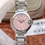 Buy Shop Cartier Ballon Bleu de Cartier Pink Dial Silver Steel Strap Watch for Women - W6920038 USA Online
