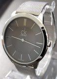 Buy Shop Calvin Klein Minimal Grey Dial Silver Mesh Bracelet Watch for Men - K3M21124 USA Online