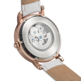 Buy Shop Fossil Boyfriend Automatic Skeleton Silver Dial Brown Leather Strap Watch for Women - ME3109 USA Online