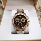 Buy Shop Versace Dylos Chronograph Black Dial Two Tone Steel Strap Watch for Men - VQC100016 USA Online