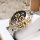 Buy Shop Versace Dylos Chronograph Black Dial Two Tone Steel Strap Watch for Men - VQC100016 USA Online