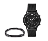 Buy Shop Emporio Armani Renato Chronograph Black Dial Black Mesh Bracelet Watch For Men - AR2498 USA Online
