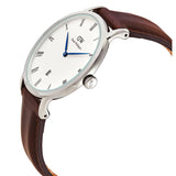 Buy Shop Daniel Wellington Dapper Bristol White Dial Brown Leather Strap Watch For Women - DW00100090 USA Online