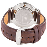 Buy Shop Daniel Wellington Dapper Bristol White Dial Brown Leather Strap Watch For Women - DW00100090 USA Online