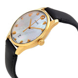 Buy Shop Gucci G-Timeless Mother of Pearl Dial Black Leather Strap Watch For Women - YA1264044 USA Online