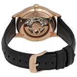 Buy Shop Emporio Armani Meccanico White Skeleton Dial Black Leather Strap Watch For Men - AR1924 USA Online