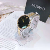 Buy Shop Movado Museum Classic Diamonds Black Dial Two Tone Steel Strap Watch for Men - 0607202 USA Online