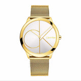 Buy Shop Calvin Klein Minimal White Dial Gold Mesh Bracelet Watch for Men - K3M21526 USA Online
