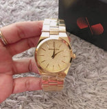 Michael Kors Channing Quartz Gold Dial Gold Steel Strap Watch For Women - MK6623