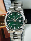 Buy Shop Tissot Gentleman Powermatic 80 Silicium Green Dial Silver Steel Strap Watch For Men - T127.407.11.091.01 USA Online