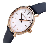 Buy Shop Michael Kors Pyper Analog White Dial Black Leather Strap Watch For Women - MK2804 USA Online