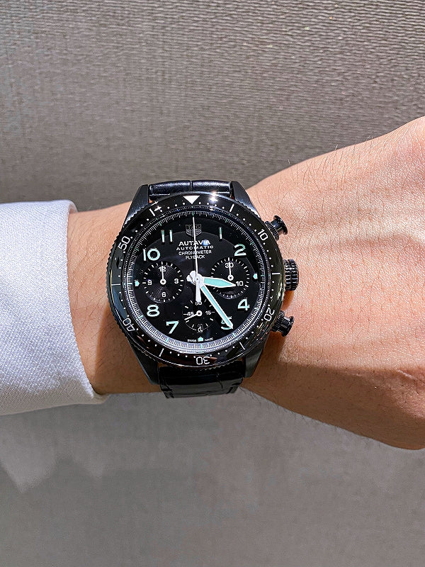 Buy Shop Tag Heuer Autavia Chronometer Flyback Chronograph Black Dial Black Leather Strap Watch for Men - CBE511C.FC8280 USA Online