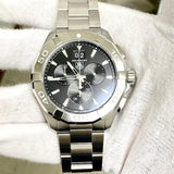 Tag Heuer Aquaracer Quartz Chronograph Black Dial Silver Steel Strap Watch for Men - CAY1110.BA0927