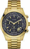 Buy Shop Guess Multifunction Black Dial Gold Steel Strap Watch for Men - W0602G1 USA Online