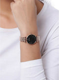 Buy Shop Emporio Armani Gianni T-Bar Black Dial Rose Gold Strap Watch For Women - AR11145 USA Online