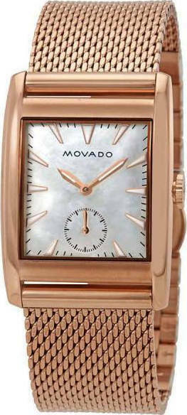Buy Shop Movado Heritage White Mother of Pearl Dial Rose Gold Mesh Bracelet Watch For Women - 3650041 USA Online