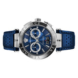 Versace Aion Chronograph Blue Dial Blue Leather Strap Watch for Men - VE1D01220