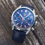 Buy Shop Tag Heuer Carrera Chronograph Blue Dial Blue Leather Strap Watch for Men - CBN201D.FC6543 USA Online